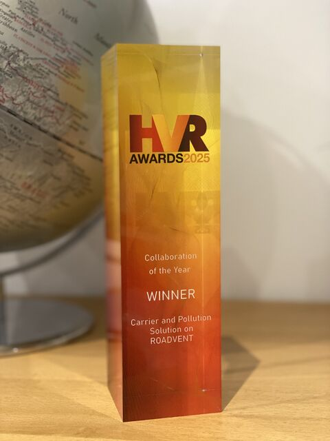 HVR Awards 2025 trophy: Collaboration of the Year, winner, Pollution Solution and our supplier partners Carrier on Roadvent